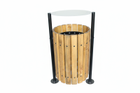 Basurero Acero Madera