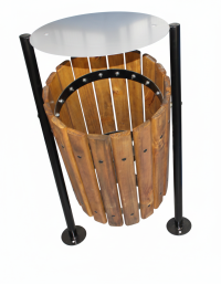 Basurero Acero Madera